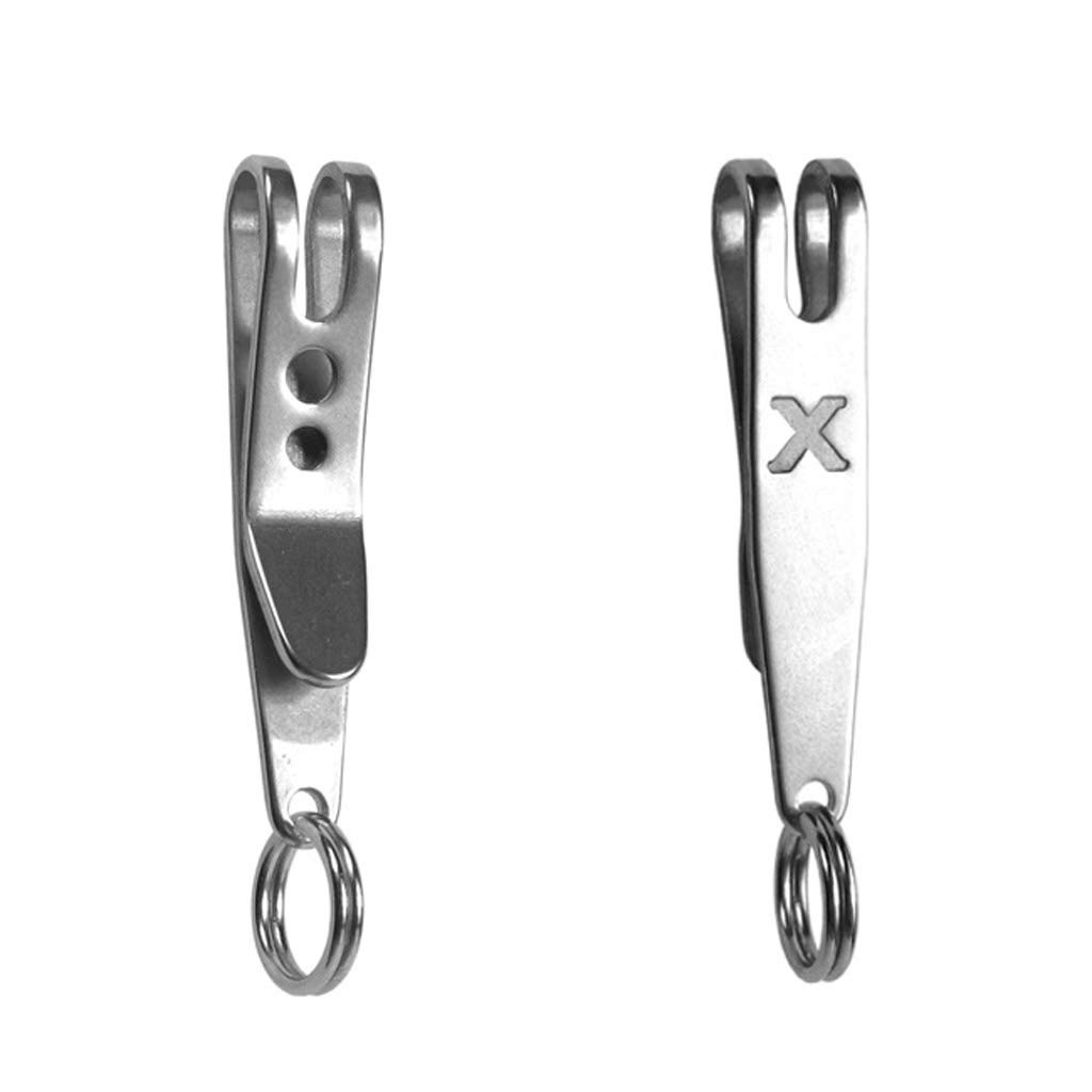 Ocobudbxw Titanium Steel Keychain Pocket Clip Multi-Purpose Pocket Suspension Clip Keyring