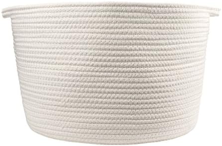 Storage Baskets Cotton Rope Large Organizer Containers Home Decor for Nursery, Laundry, Toy Storage, 14"x13",Medium