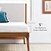 Linenspa 5 Inch Gel Memory Foam Mattress Twin XL - Firm - Low Profile Bed 5 Inch Twin XL Mattress - White