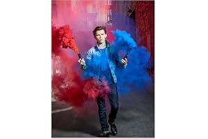 Tom Holland as Peter Parker in Spider-Man: Homecoming Walking Through Blue/Red Smoke 8 x 10 Inch Photo