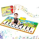 Tencoz Musical Piano Mat, Keyboard Play Mat Portable Musical Blanket with 8 Animal Sounds Dance Mat Educational Toy Gift for Kids Toddler Girls Boys, 53.2 x 23.6 inches