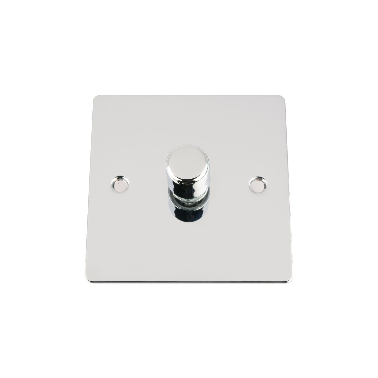 Light Dimmer Switch 1 Gang 2Way 10A -Push On Off 400W -Polished Chrome -Flat