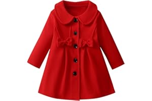 METYOUEZE Toddler Baby Girl Dress Coat Lapel Button Jackets Clothes Long Sleeve Solid Color Fall Winter Outfit