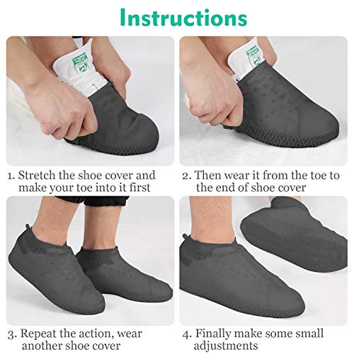 image for AOTIBESO Waterproof Shoe Covers, Shoes Protectors Reusable Rainproof S