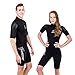 Seavenger Navigator 3mm Shorty | Short Sleeve Wetsuit for Men and Women | Surfing, Snorkeling, Scuba Diving (Scuba Black, Men's Large)