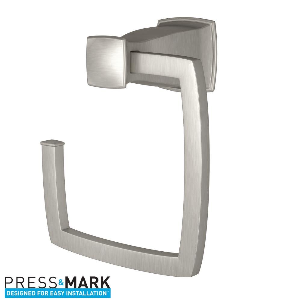 Moen Hensley Towel Ring with Press and Mark in Brushed Nickel