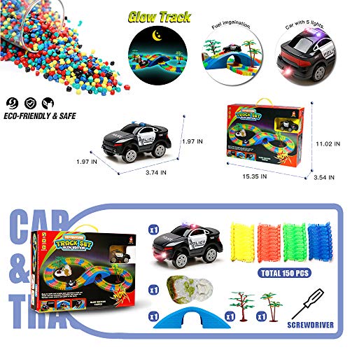 Aole Race Tracks for Boys, Glow Up Race Car Track Toddler Racetrack