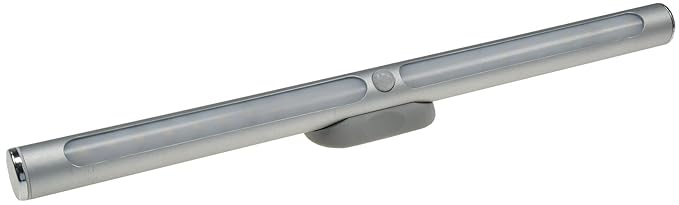 LED Alu Wand Spiegel Leuchte Magnethalter 30cm aufladbar 570 Lumen matte Front (warmweiß, mit Sensor)