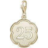 14k Yellow Gold Number 25 Charm With Lobster Claw