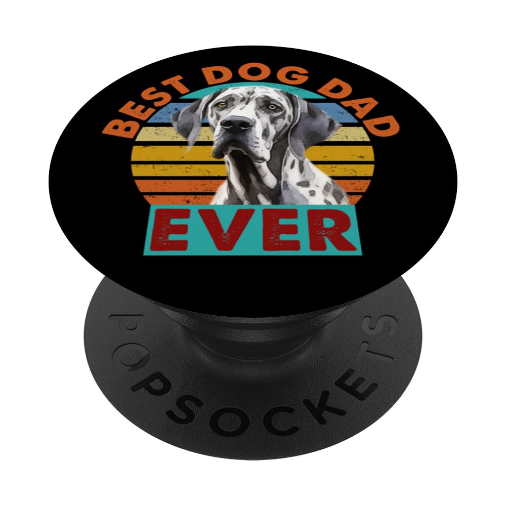 Great Dane Dog Breed Best Dad Ever Rescue Adopt Adults Men PopSockets Swappable PopGrip