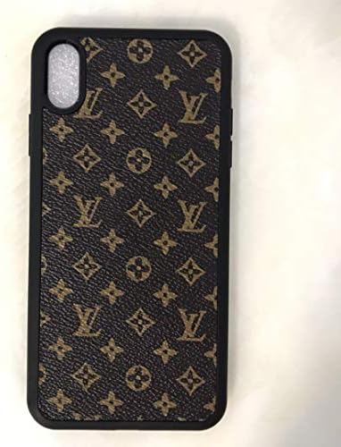iPhone XR Case, Luxury Monogram PU Leather Back Vintage Case for iPhone XR