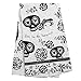 Karma Gifts Black and White Boho Tea Towel, Sugar Skull