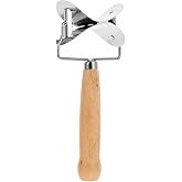 IMIKEYA Dumpling Wrapper Cutter, Dough Cutter Mold with Wooden Handle, Rolling Pastry Cutting Tool for Dumpling, Ravioli, Calzone, Empanada, Pierogi, Cookies, Biscuits