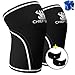 Knee Sleeves (1 Pair) with FREE Knee Straps (1 Pair) - Neoprene 7mm Sleeves for Knee Support & Patella Protection - Support & Compression for Weightlifting & Gym-Both Men & Women