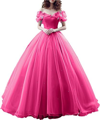 Vienna Bride Bridal Gown Cinderella Off-Shoulder Prom Gown-4-Watermelon