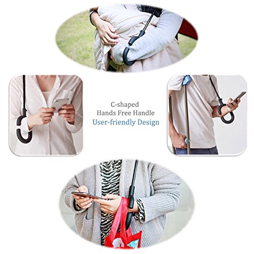 WASING Double Layer Inverted Umbrella Cars Reverse Umbrella, Windproof UV Protection Big Straight Umbrella for Car Rain Outdoor with C-Shaped Handle