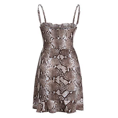 TOTOD Dress Sale, Women Sexy V-Neck Bag Hip Clubwear Dresses - Bow Vest Shirt Short Bow Tops Striped Skirts(Brown,L)