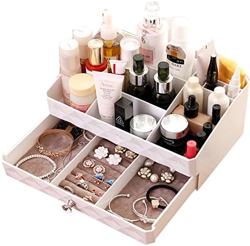 Cosmetics Storage Box Large Size Household Dressing Table Plastic Drawer-style Desktop Jewelry Dresser (A)