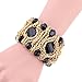 KAYMEN FASHION JEWELLERY 18k Gold Plated Copper Chains and Crystal Stone Knit Charm Bangles Bracelets for Women 4 Colors (Black)