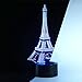 Urwise romantic Eiffel Tower in Paris France 3D Optical Illusion Night Light,7 Colors Changing,Smart Touch Button USB Powered,Amazing Creative Art Design for Home Decor ZB-2821