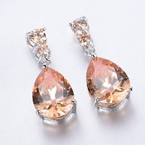 Jewelryongying11 Women Fashion 925 Silver Morganite Stud Drop Dangle Earring Wedding Jewelry New