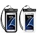 MoKo Waterproof Phone Pouch Holder 2Pack, Underwater Cellphone Case Dry Bag with Lanyard Armband Compatible with iPhone 14 13 12 11 Pro Max X/Xr/Xs/SE 3, Samsung S21/S10, Black+White