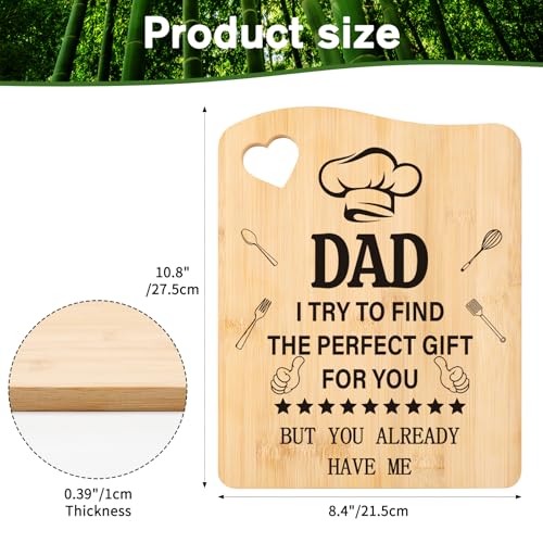 Tulolvae Dad Gifts Fathers Day, Bamboo Chopping Board Father‘s Day Birthday Presents for Daddy, Christmas Thank You Gift for Father from Daughter Son, Valentines Day Home Kitchen Gifts for Men
