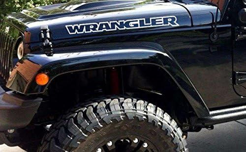 occasionprints Jeep Wrangler Hood Outline Stickers Vinyl Custom Decals Accessories JK TJ YJ CJ Pair 22" L x 2" H …
