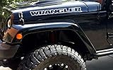 Jeep WRANGLER Hood Outline Stickers Vinyl Decals JK TJ YJ CJ PAIR (Matte Black)