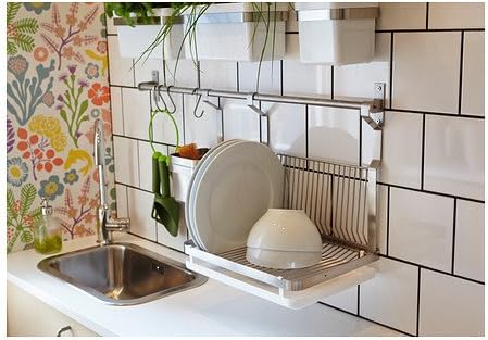 Amazon Com Ikea Grundtal Dish Drainer Stainless Steel Silver Office Products amazon com