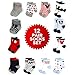 Disney Baby Boys Mickey & Minnie Mouse Assorted Color Pair Socks Set, Red, Black, White Collection, 0-6 Months