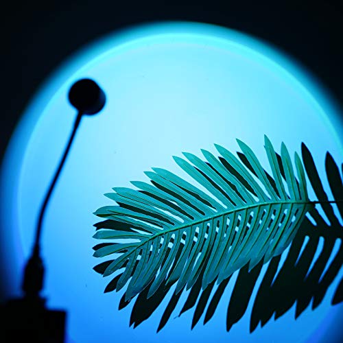 Mini Sunset Projection Lamp,2021 New Upgrade 7 Colors Mood Lighting Lamp,360 Degree Rotation Network Red Light, Modern Floor Stand Night Light for Living Room Bedroom Decor