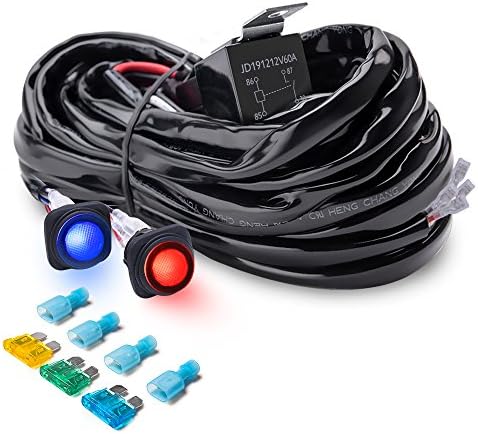 MICTUNING Heavy Duty 14AWG 300W 2-Circuit Led Light Bar Wiring Harness Kit