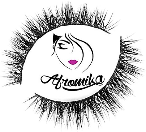 Mink False Eyelashes by Afromika Natural Soft Short Strip Lash For Makeup Handmade 1 Pair Pack in Style Milos