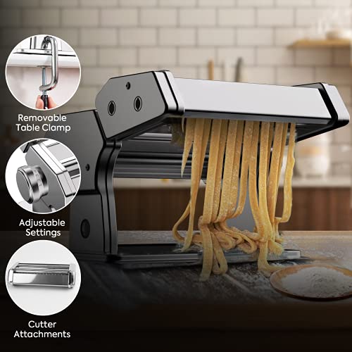 Pasta Machine, Apustim 150 Roller Pasta Maker, Manual Noodles Machine 8