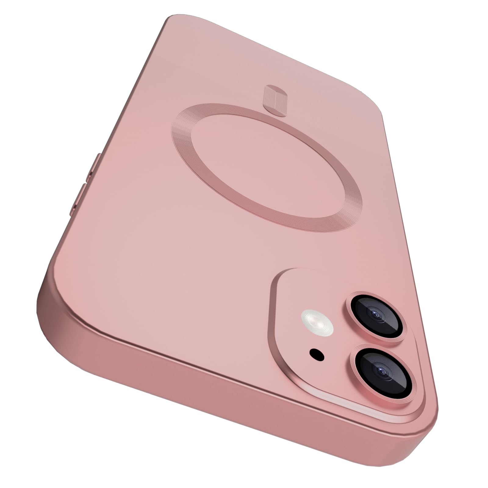 VCGFJD Magnetic for iPhone 12 Case with Camera Lens Protector [Compatible with Magnetic], Matte Metallic Lustre Slim Soft TPU Bumper Shockproof Phone Case for iPhone 12 6.1" - Pink — image 1