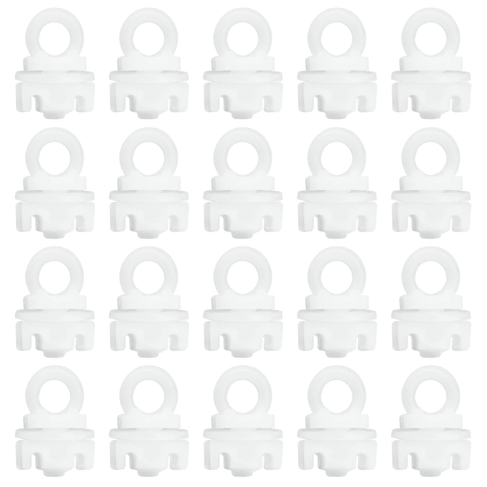 ECSiNG 20PCS Curtain Track Rail Gliders Curtain Hooks Runner Wheel Rollers for Window Door Shower Curtain 3mm Bottom Diameter White Plastic