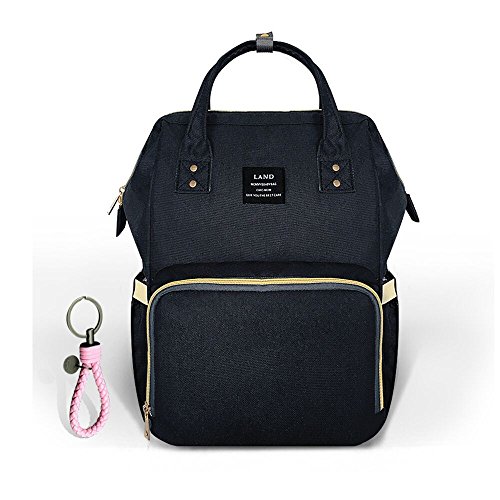 HEYI Diaper Bag Backpack Travel Large Specious Tote Shoulder Bag Organizer (black)