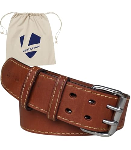 LAUTUS 2.5 Inch Heavy Duty Leather Tool Belt – 100% Top Grain, Extra Long 33-56 Inch, Works With Most Tool Pouches