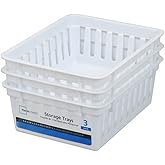 Basic Square Mini Bin Storage Trays - White - 3pk by Mainstay