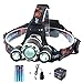 The Revenant Super Bright LED Headlamp Headlight 5000 Lumens 4 Modes 3 CREE XM-L T6 Zooomable Waterproof, Rechargeable Battery & Charger