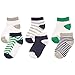 Luvable Friends 6-Pack No Show Socks, Blue and Green, 0-6 Months