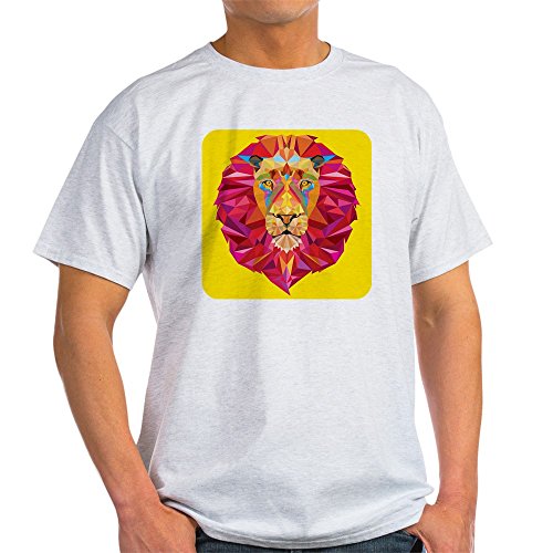 Royal Lion Light T-Shirt Geometric Lion King of The Jungle - Ash Grey, Small