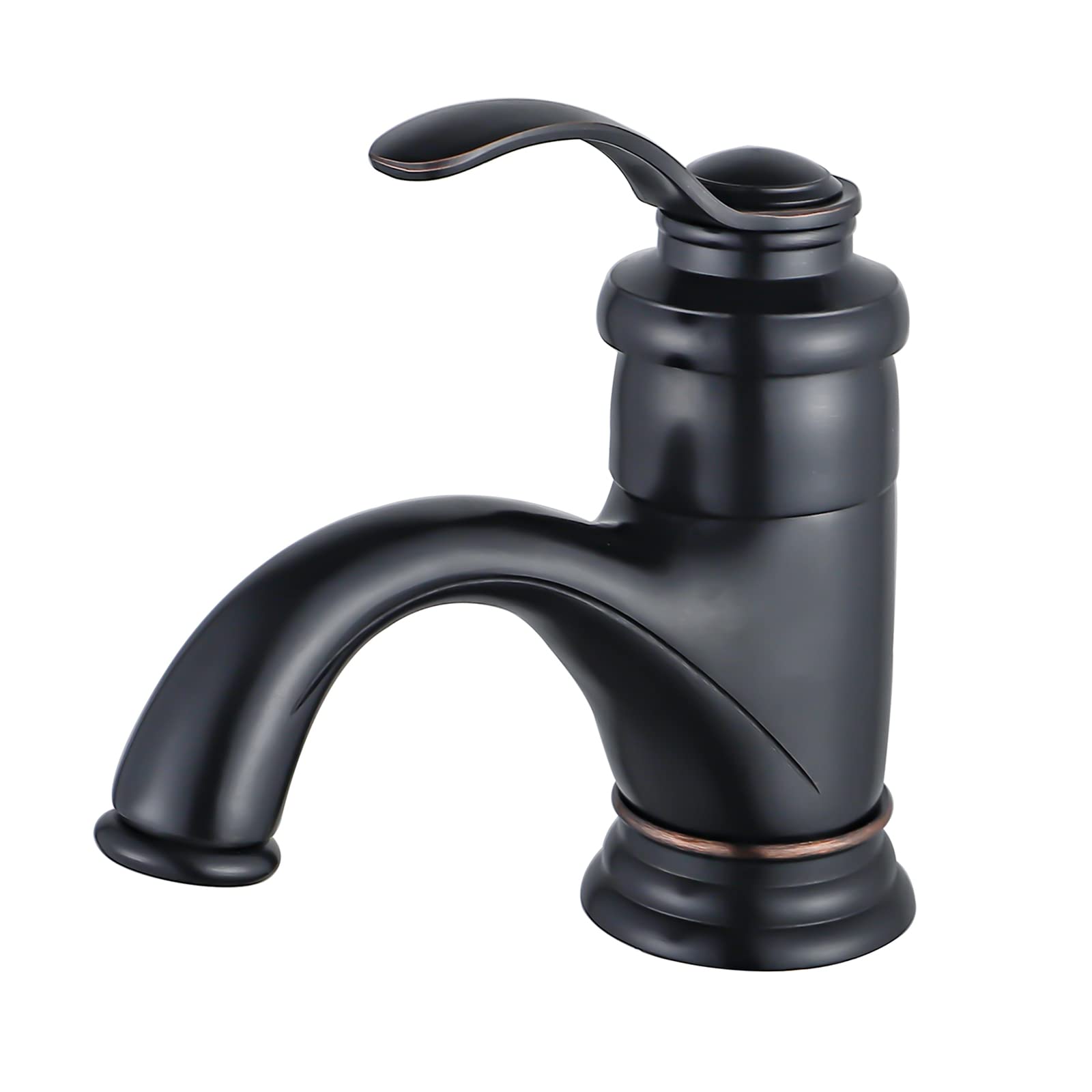 BOAOTX Retro Black Bathroom Faucet, Antique Brass Single Handle Mixer Tap with Honeycomb Aerator, Brushed Bronze Finish