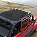 JK Roof Sunshade,Black Durable Mesh Sunshade Top Cover Provides UV Sun Protection for 2007-2018 Jeep Wrangler JK JKU 4 Door (Plain Black)