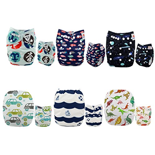 Alva Baby New Design Reuseable Washable Pocket Cloth Diaper 6 Nappies + 12 Inserts 6DM23 Alva Baby New Design Reuseable Washable Pocket Cloth Diaper 6 Nappies + 12 Inserts 6DM23