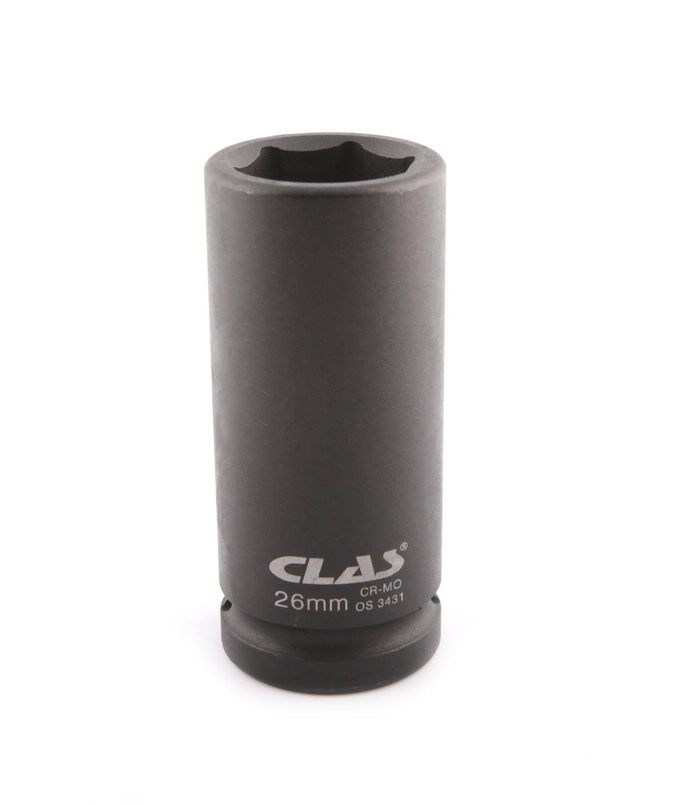 CLAS Equipements OS-3431 Long Hexagonal Impact Socket 26 mm 3/4 Inch