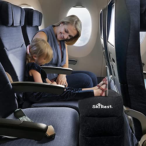 SkyRest® Inflatable Travel Foot Rest Pillow Adjustable Airplane Foot