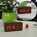 Alarm Clock, YOKKAO Digital Led Desk Clock Touch Sound Sensor Voice Control Built-in Temperature Time Display for Home and office (Wooden Color)