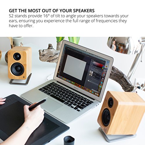 Kanto S2 Desktop Speaker Stands for Small Speakers, Stainless Steel Pricepulse